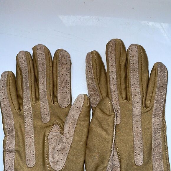Vintage Aris Isotoner tan lined winter gloves - Size Medium - Picture 3 of 8